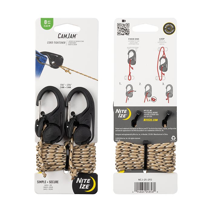 Nite-IZE Camjam Cord Tightener with 8 ft. Rope- 2 Pack