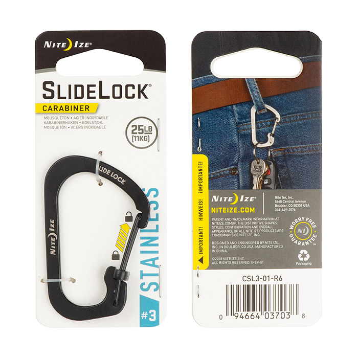 Nite-Ize SlideLock Carabiner Stainless Steel #3  SlideLock Carabiner Stainless Steel #3  SlideLock Carabiner Stainless Steel #3