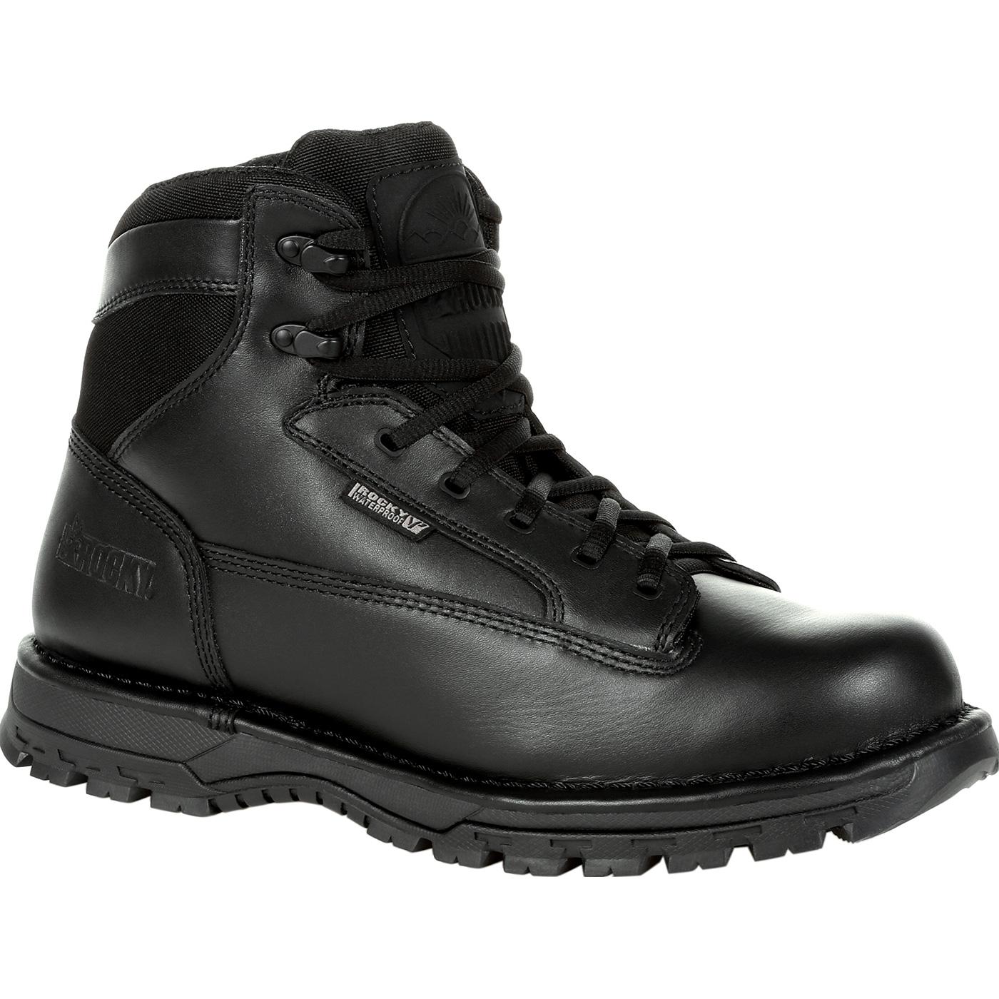 Rocky International Portland 6'' Black Side Zip Waterproof Public Service Boot