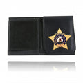 Boston Leather Book Style Badge Case, Flip Out Badge Flap