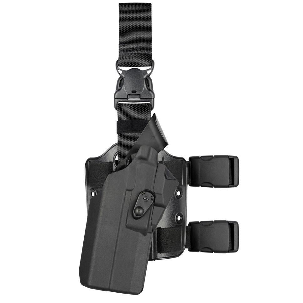 Safariland Model 7385RDS 7TS ALS OMV Tactical Holster w/ Quick Release Leg Strap for Glock 34 MOS w/ Light