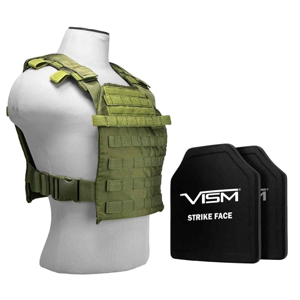 NcSTAR Fast Plate Carrier w/10''X12'' Level III+ PE STR's Cut 2X Hard Balllistic Plates