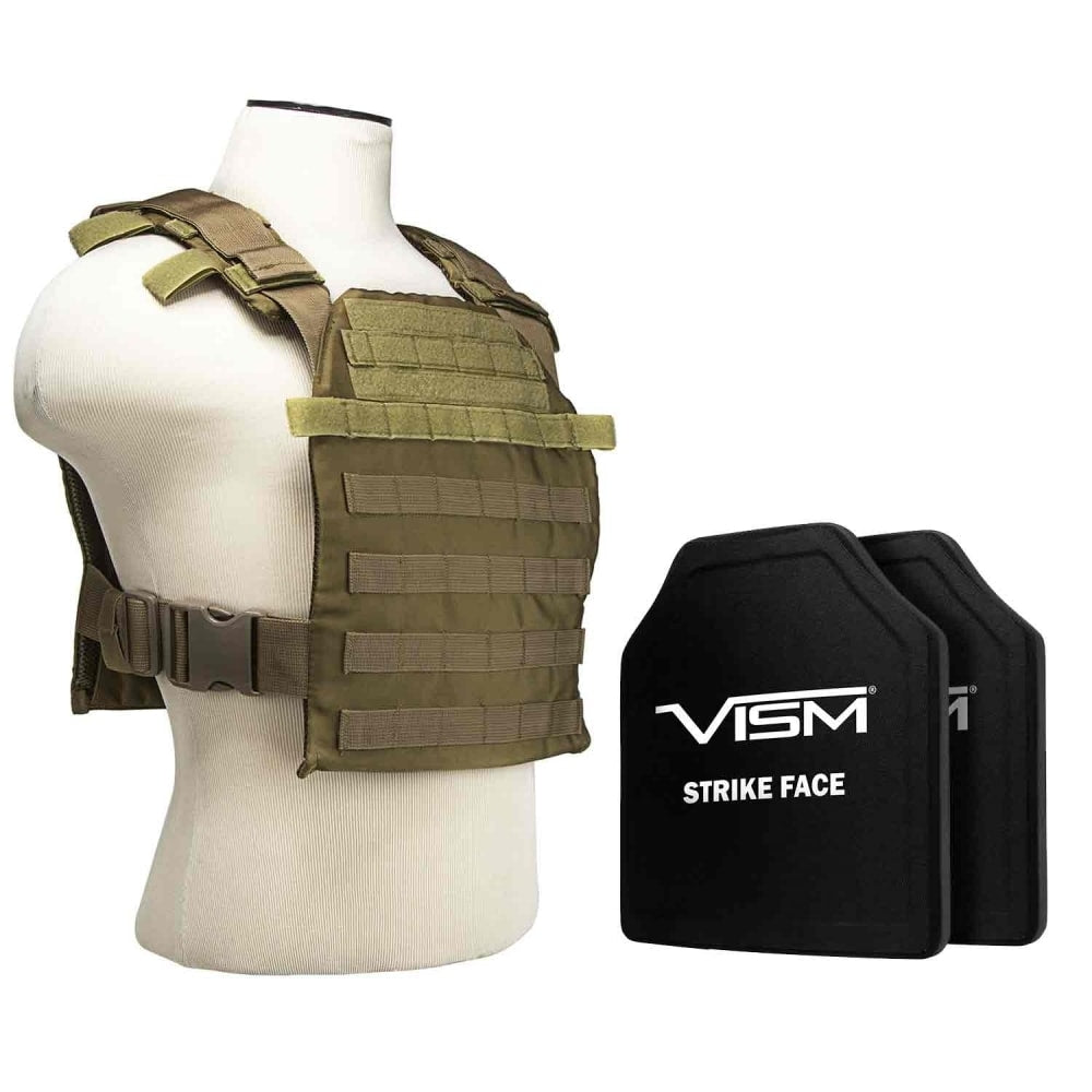 NcSTAR Fast Plate Carrier w/11''X14'' Level III+ PE STR's Cut 2X Hard Balllistic Plates