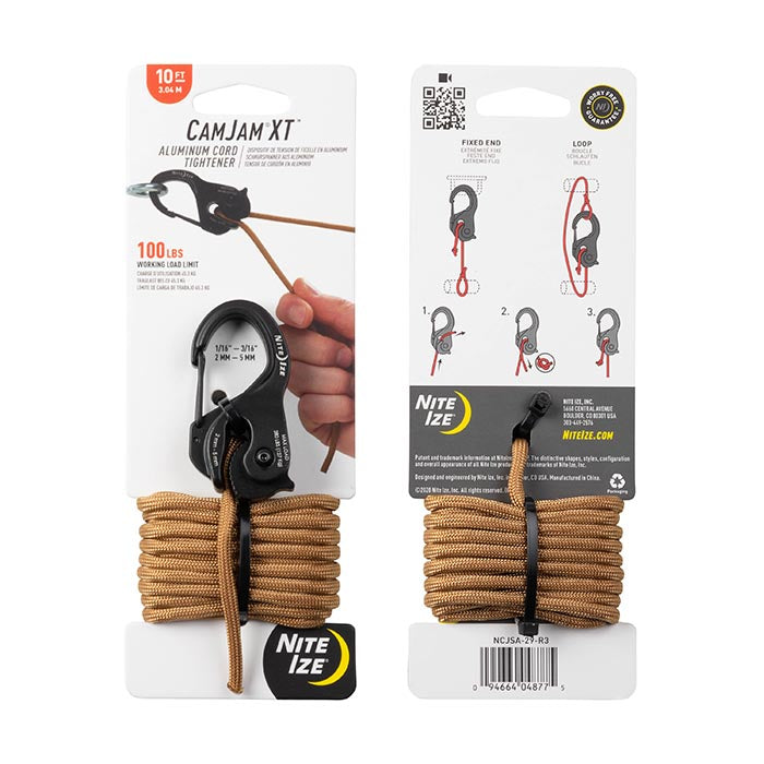 Nite-Ize CamJam XT Aluminum Rope Tightener w/ 15' Paracord