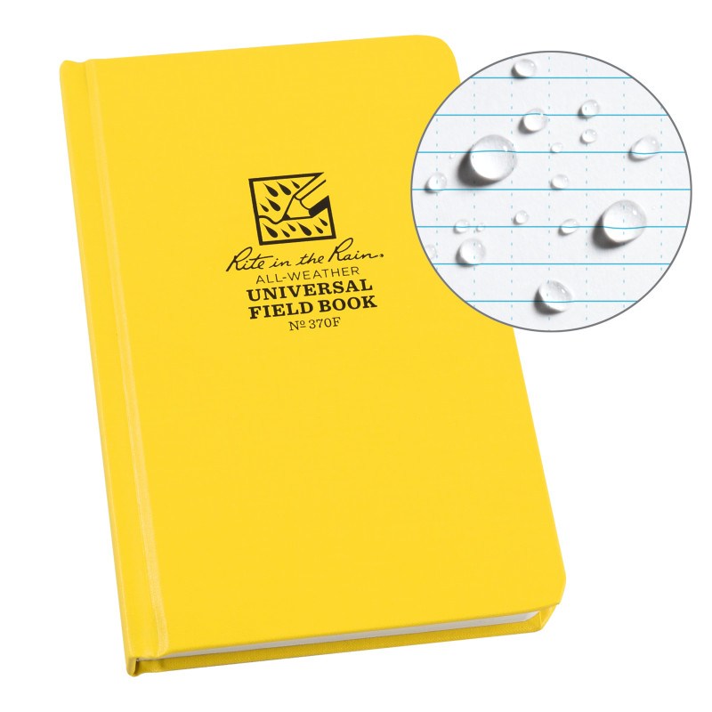 Rite in the Rain Fabrikoid Hard Cover Notebook - Black (4.75' x 7.5')