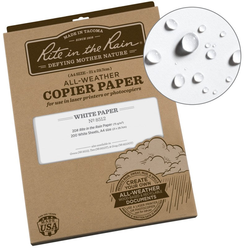 Rite in the Rain All-Weather Printer Paper - 21cm x 29.7cm - 200 Sheets - White