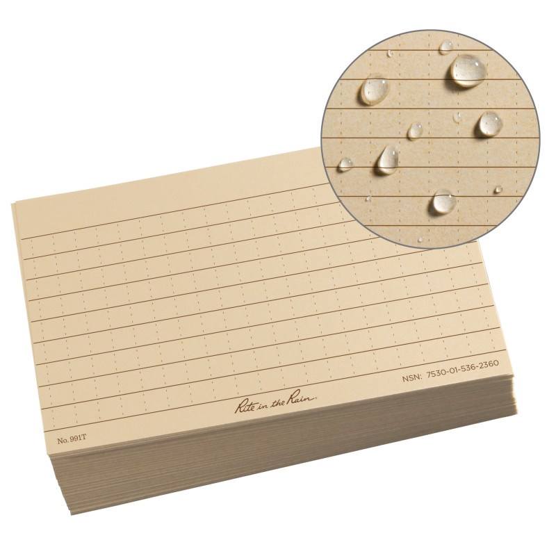 Rite in the Rain Universal Index Cards - 3 x 5 - Tan
