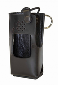 Boston Leather FIREMAN'S RADIO HOLDER WITH D-RINGS FOR KENWOOD TK 2312/3312