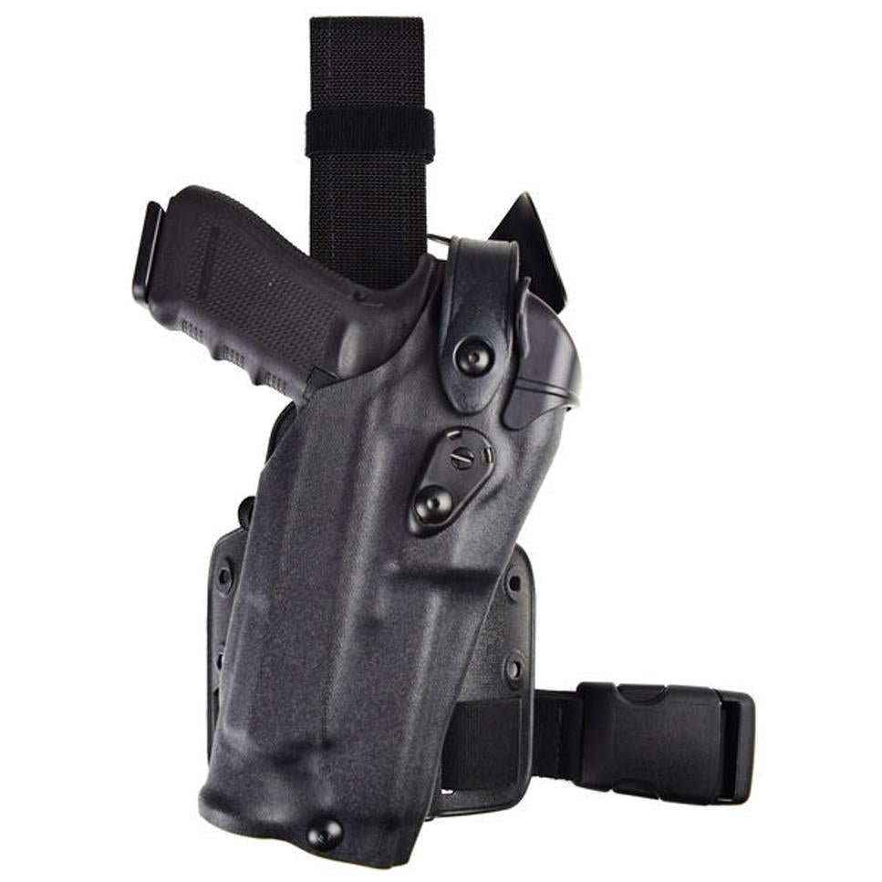 Safariland Model 6304RDS ALS/SLS Drop-Rig Tactical Holster for Glock 19 MOS w/ Light