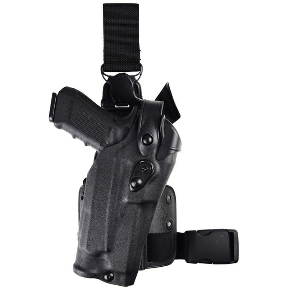 Safariland Model 6305RDS ALS/SLS Tactical Holster w/ Quick-Release Leg Strap for Glock 17 MOS w/ Light