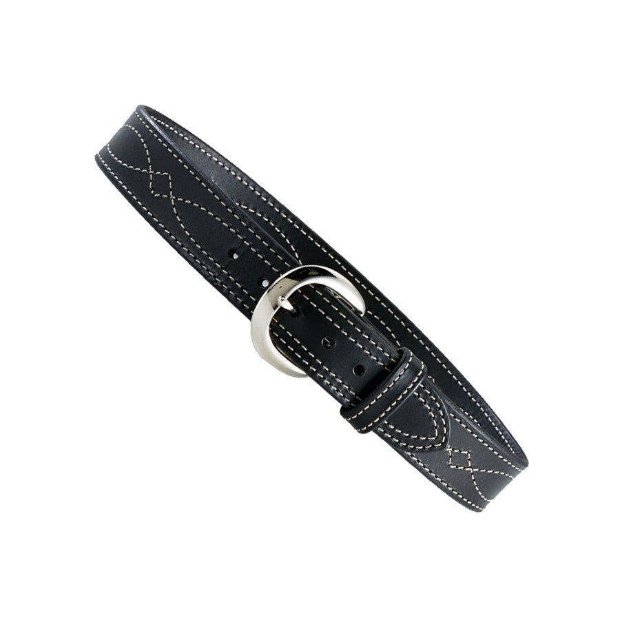 Aker Leather Fancy Stitch Belt, 1-3/4