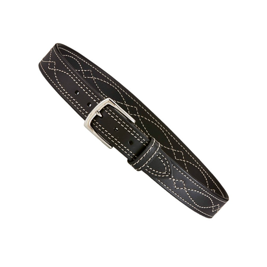 Aker Leather Fancy Stitch Belt, 1-1/2
