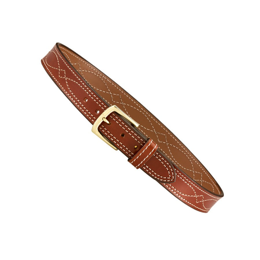 Aker Leather Fancy Stitch Belt, 1-1/2