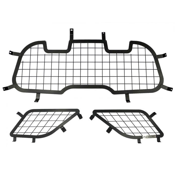 Pro-Gard Industries Chevy Tahoe PPV 2015 - 2020 Set of Three (rear cargo and rear sides) Window Guards, 11 Gauge Steel, Grid Pattern