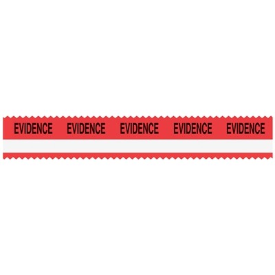 Sirchie Red Sirchmark Evidence Tape w/ White Stripe