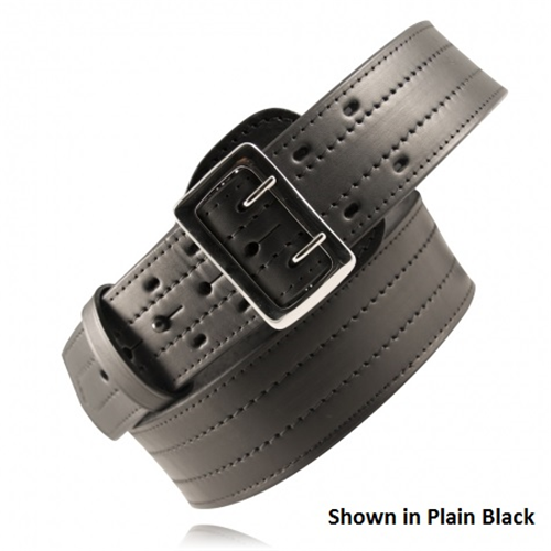 Boston Leather Sam Browne Belt, Four-Row Stitched, 2 1/4 Wide