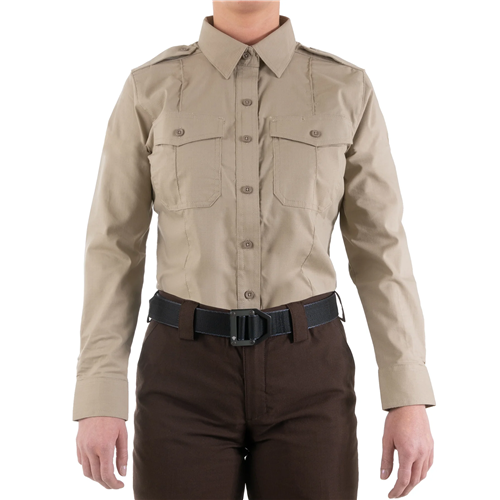 First Tactical W Pro Duty L/S Shirt - Silver Tan