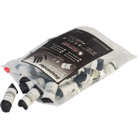 North American Rescue Responder Black Nitrile Gloves - Pack of 25