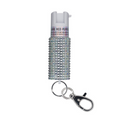 Sabre Jeweled Pepper Spray w/ Snap Clip - Silver