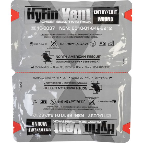 North American Rescue HyFin Vent Chest Seal - Twin Pack