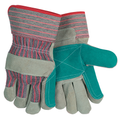 MCR Safety Split Lthr Jointed  Dbl Palm w/Rbr Cuff