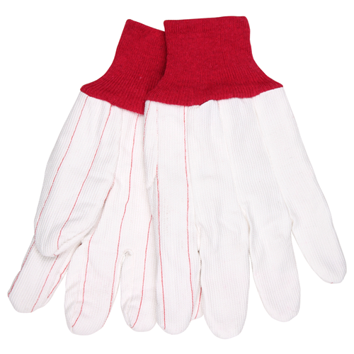 MCR Safety Double Palm Poly Cotton White W/ Red K/W