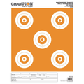 Champion Targets Champion Targets 45559 Shot Keeper 5 Bullseye 100 Yard Pistol/Rifle Targets, Orange/White, Large, 12 Pack
