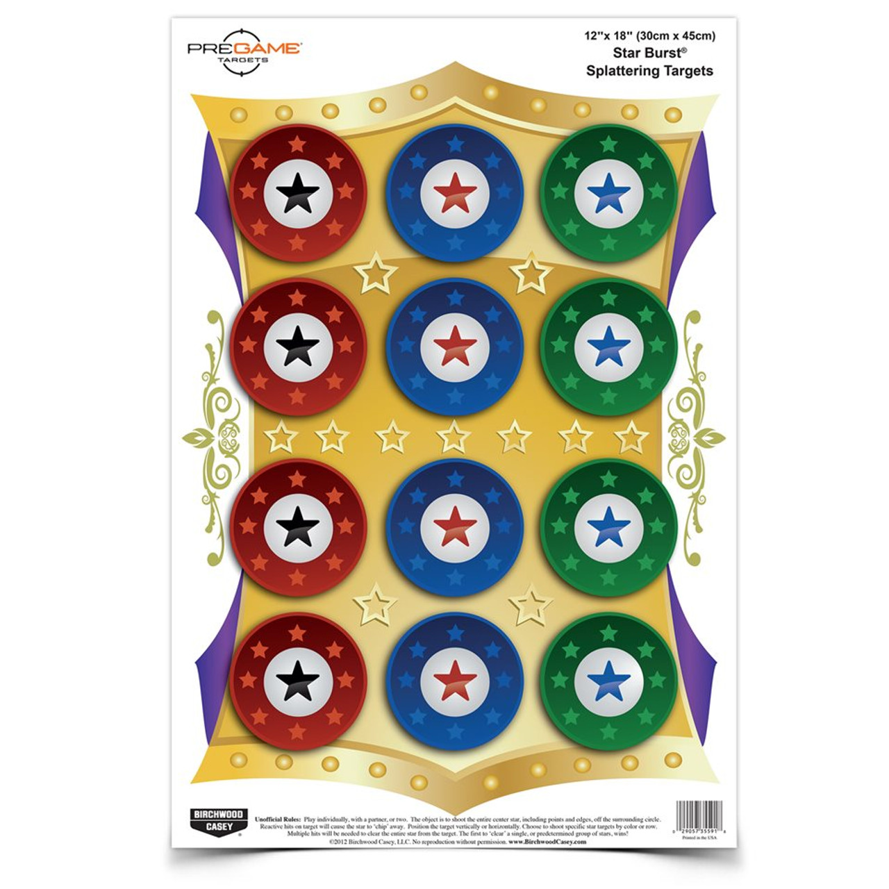 Birchwood Casey PREGAME 12 x 18 Inch Star Burst