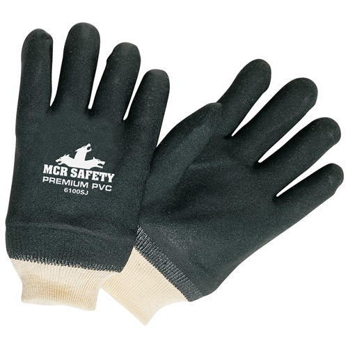 MCR Safety Black Sandy PVC Knit Wrist Jersey