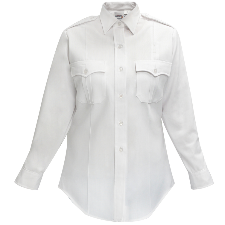 Flying Cross Duro Poplin Women's Long Sleeve Shirt w/ Sewn-In Creases