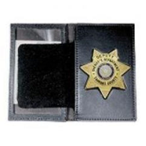 Boston Leather Book Style Badge Case, Oversized ID Window