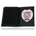 Boston Leather Book Style Badge Case, 2 Oversized Id Windows