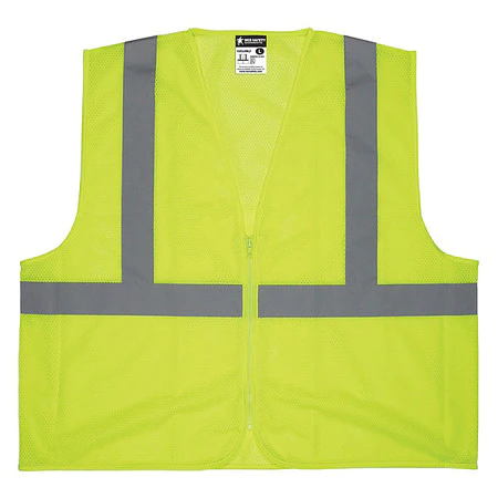 MCR Safety Class 2 Mesh Lime Safety Vest