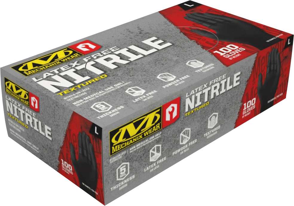 Mechanix Wear 5 Mil Heavy Duty Black Nitrile Gloves - 100 Pack