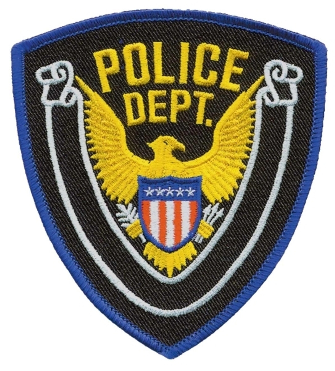 Hero's Pride POLICE DEPT Eagle w/ Blank Scroll - Royal Blue/Midnight - 4''x4.375''