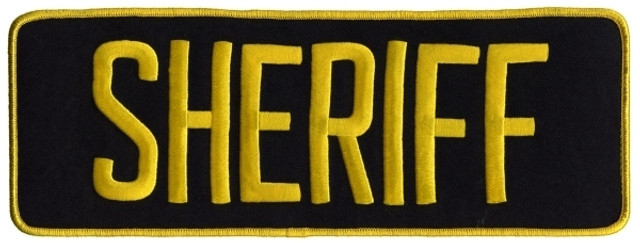 Hero's Pride SHERIFF Back Patch - Gold/Navy - 11''x4''