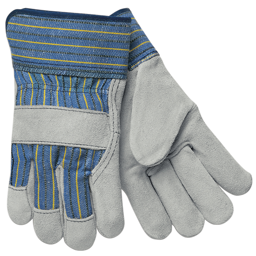 MCR Safety Prem shldr lthr palm PE cuff stripe back
