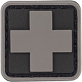 North American Rescue Med Cross Patch - Black/Gray - 1''x1''
