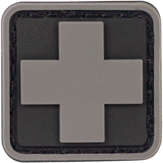 North American Rescue Med Cross Patch - Black/Gray - 1''x1''