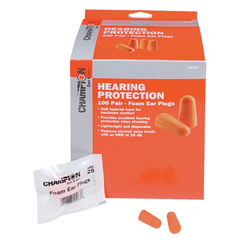 Champion Targets Champion Targets 40959 Foam Earplugs, Orange, 100 Pairs