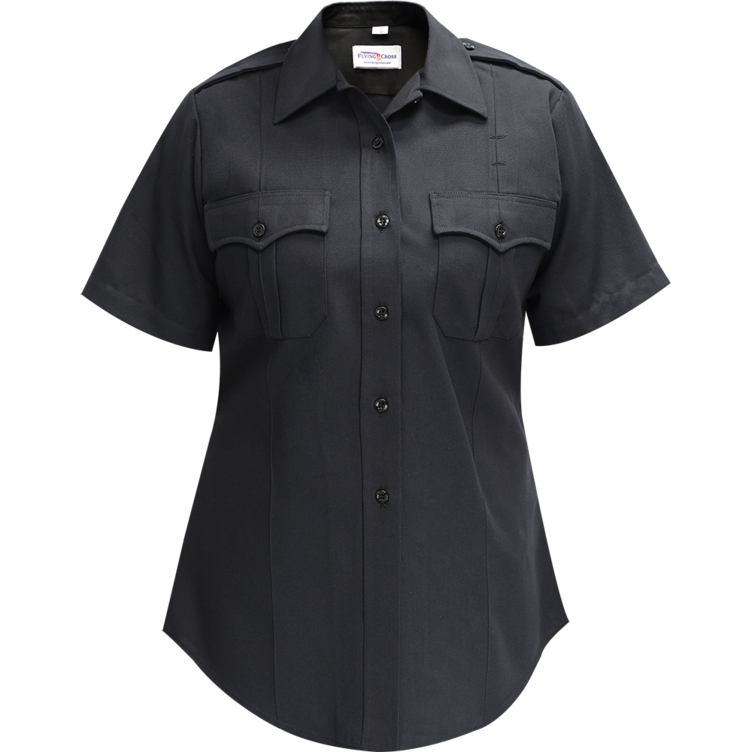 Flying Cross Duro Poplin Women's Short Sleeve Shirt w/ Sewn-In Creases