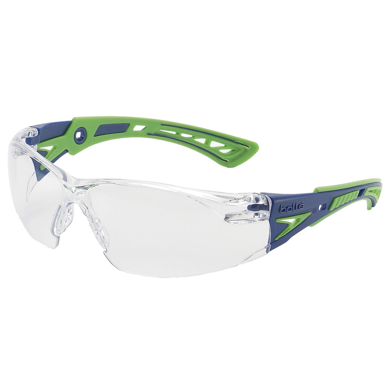 Bolle RUSH+ SAFETY SPECTACLES PC CLEAR PLATINUM PC TPR RIMLESS