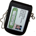 Perfect Fit Double ID Neck Holder w/ Velcro Closure & Chain - 2.50''x3.25''
