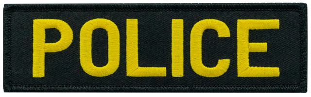 Hero's Pride POLICE Patch - Gold/Black - 5.25''x1.5''