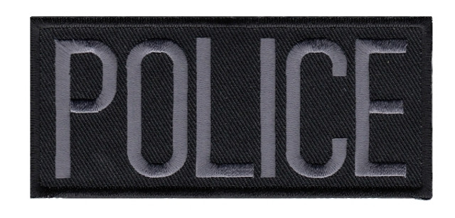 Hero's Pride POLICE Chest Patch - Gray/Black - 4''x2'' - Heat Seal