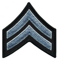 Hero's Pride Medium 3'' Gray/Black Corporal Chevrons w/ Merrowed Border