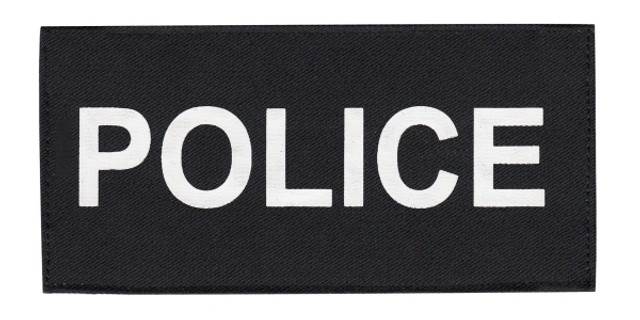 Hero's Pride POLICE Tactical Chest Patch - 5 1/2''x2 5/8'' White/Black