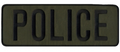 Hero's Pride POLICE Back Patch - Black/Olive Drab - 11''x4''