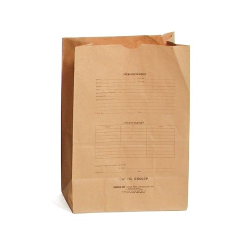 Sirchie Preprinted Kraft Evidence Bag 12''x7''x18'' - Set of 500