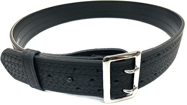 Perfect Fit 2.25' 4 Row Stitching Sam Browne Leather Belt w/ Chrome Buckle